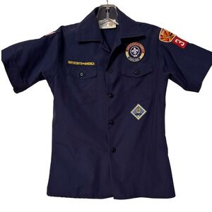 Boy Scouts of America Uniform Shirt Patches Youth Medium‎ With Iron On Patches